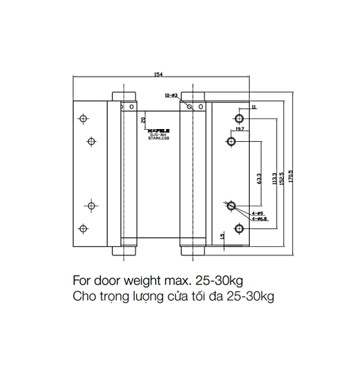 Bản lề bật 2 chiều Hafele  927.97.020