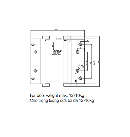 Bản lề bật 2 chiều Hafele  927.97.020