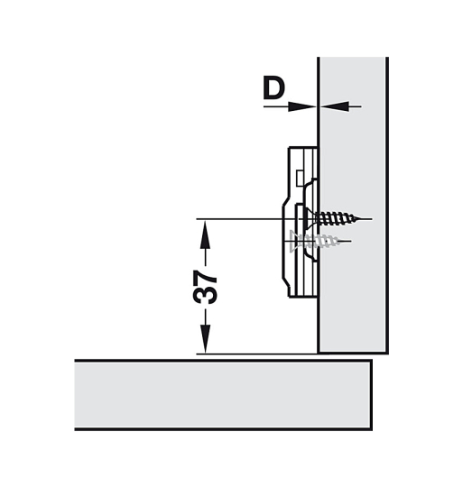 Đế bản lề Hafele với 2 lỗ bắt vít 315.98.670