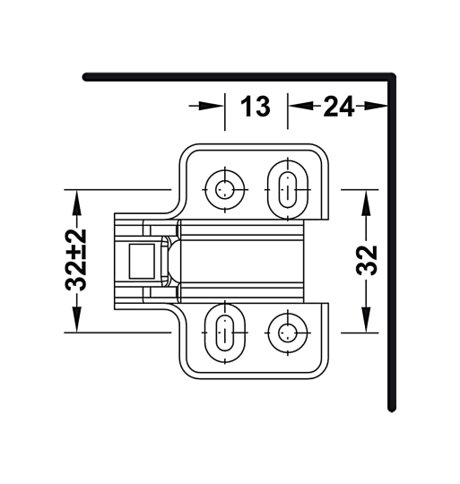 Đế bản lề Hafele với 4 lỗ bắt vít 315.98.550