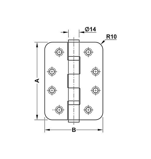 Bản lề lá Hafele chống cháy 127x89x3 - 2 vòng bi 926.98.130