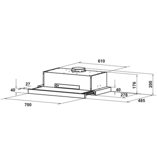 Máy hút mùi âm tủ Hafele HH-TT70A 533.86.817