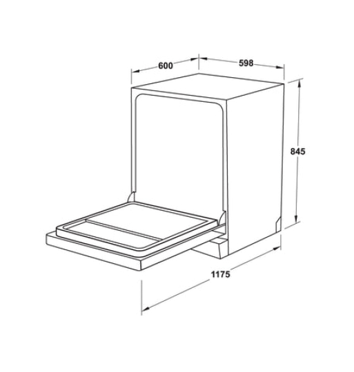 Máy rửa chén độc lập Hafele HDW-F60EB, Series 600 538.21.310