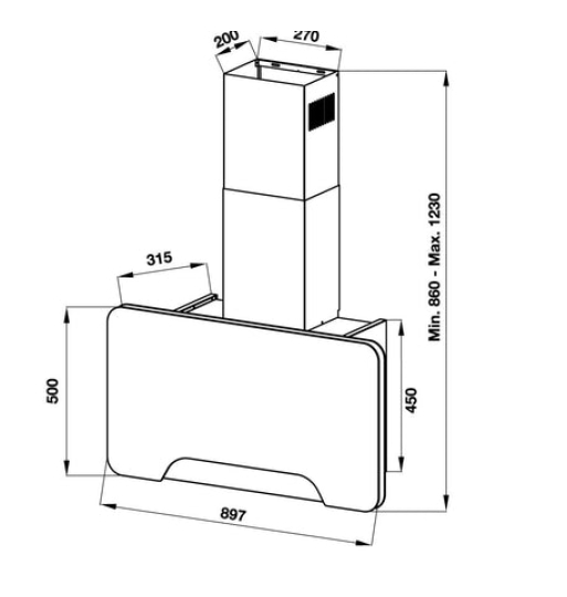 Máy hút mùi gắn tường Hafele HH-WVGS90A 533.80.203