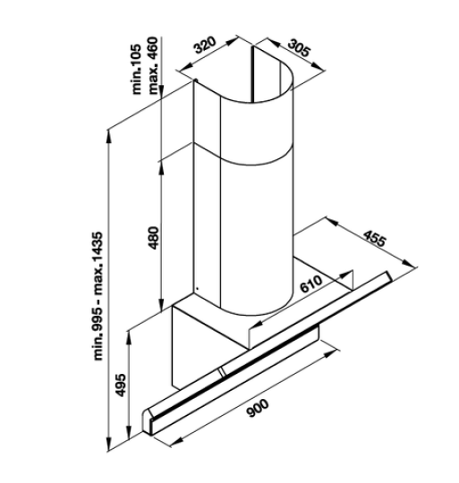 Máy hút mùi gắn tường Hafele HH-WVG90A 535.82.203