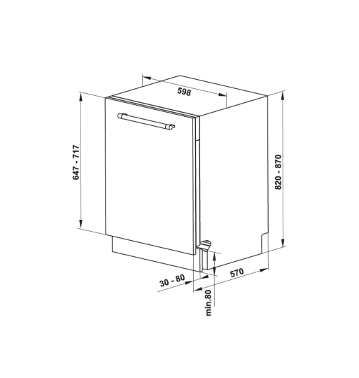 Máy rửa chén âm tủ toàn phần Hafele HDW-FI60D 533.23.320