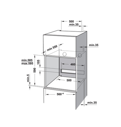 Lò nướng âm tủ Hafele 72 lít HO-8T72A, Series 800 538.01.421
