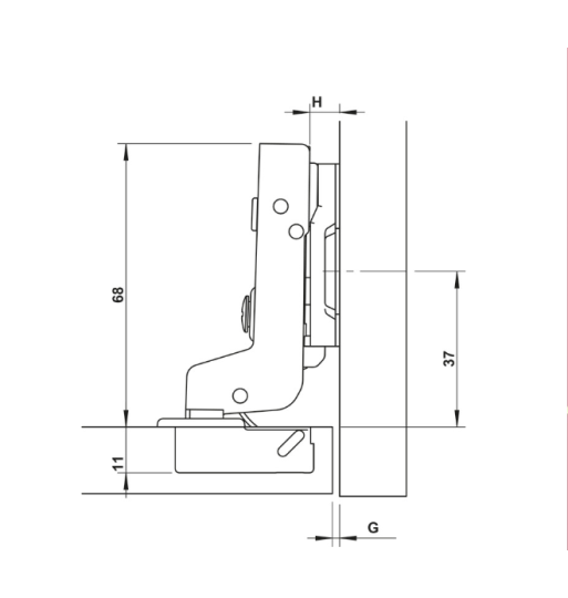 Bản Lề Lọt Lòng Metalla SM DIY 110º Hafele 315.07.115