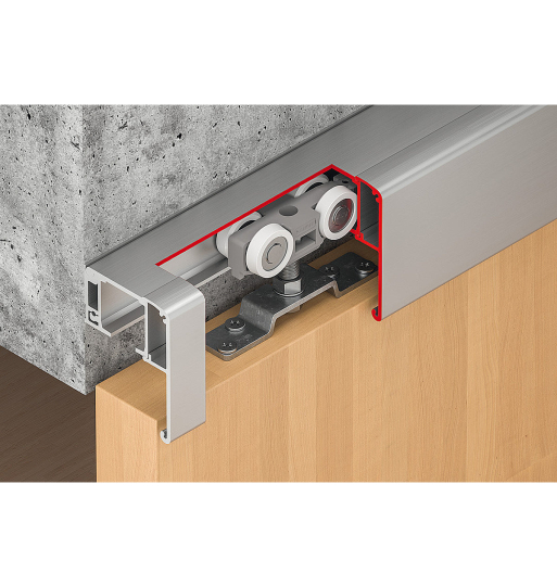 Bộ phụ kiện cho 1 cửa Hafele (không bao gồm ray trượt) 120P - Không bao gồm giảm chấn 941.02.036