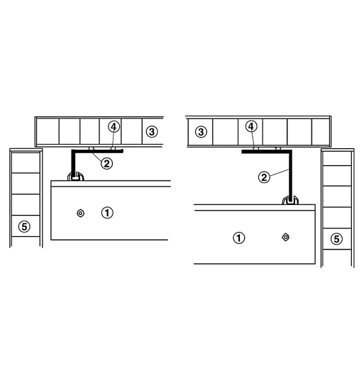 Bộ phụ kiện Hafele không bao gồm ray - Cửa trượt thẳng (lọt lòng) SLIDO CLASSIC 40 IF 494.00.110