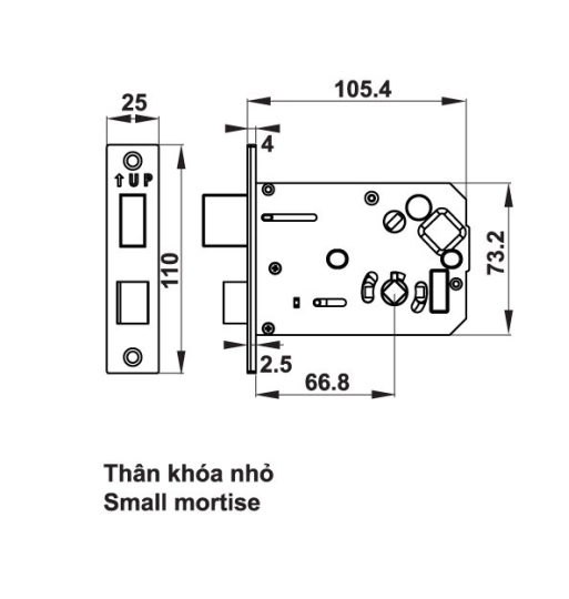 Khóa Điện Tử Thân Nhỏ EL7200-TC Hafele 912.05.714