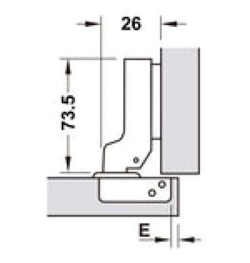 Bản lề Hafele METALLA A 110 độ, giảm chấn, trọn bộ DIY 493.03.021