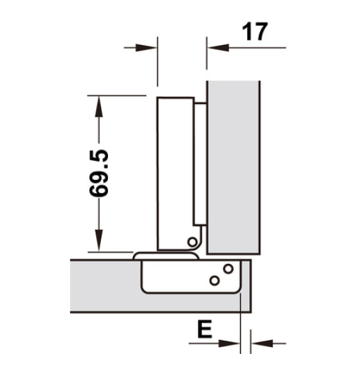 Bản lề Hafele METALLA SM 110 độ, giảm chấn, inox 304, trọn bộ DIY 483.01.720