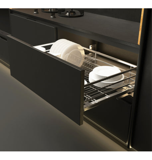 Bộ rổ chén đĩa Hafele - Cappella, phiên bản rổ chén đĩa không kèm ống đựng đũa 549.08.003