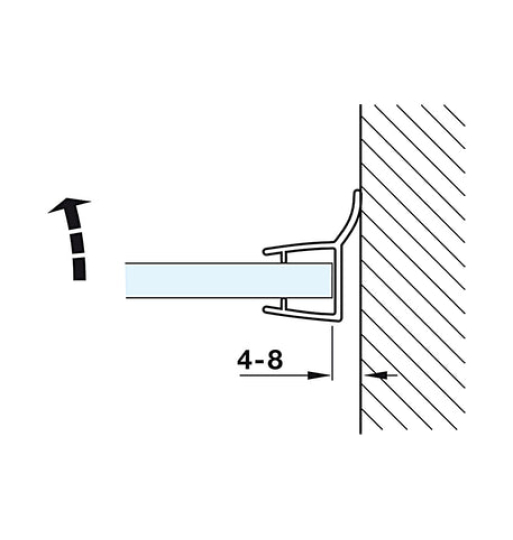 Ron cửa phòng tắm kính Hafele 950.50.008