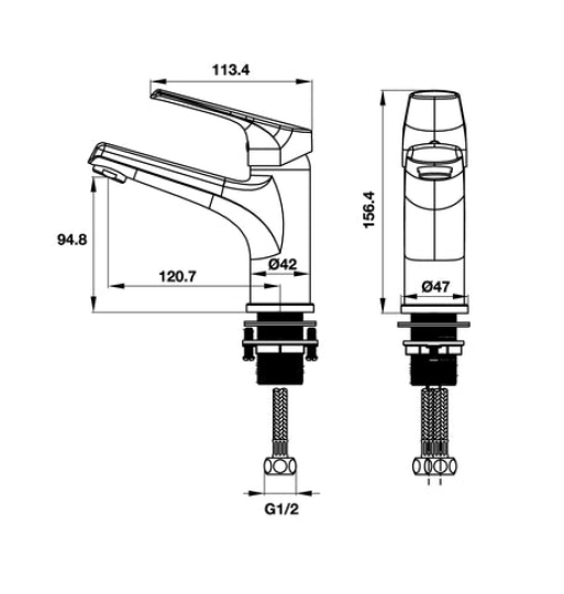 Vòi lavabo Hafele VIGOR 90 495.61.139