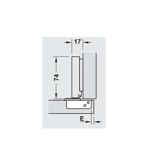 Bản lề Hafele Metalla SM 110° Inox đóng giảm chấn - Lắp trùm ngoài 315.06.750