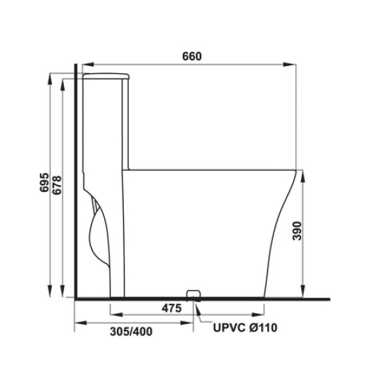 Bồn cầu một khối Hafele Sapporo 588.79.409