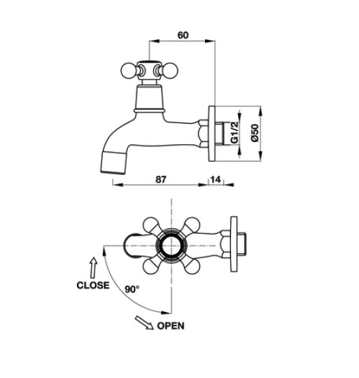 Vòi lạnh gắn tường Hafele COMPACT 589.25.540