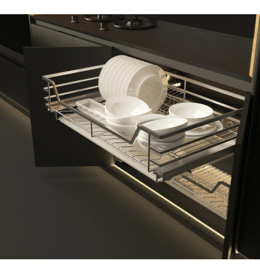 Bộ rổ chén đĩa Hafele - Cappella, phiên bản rổ chén đĩa không kèm ống đựng đũa 549.08.003