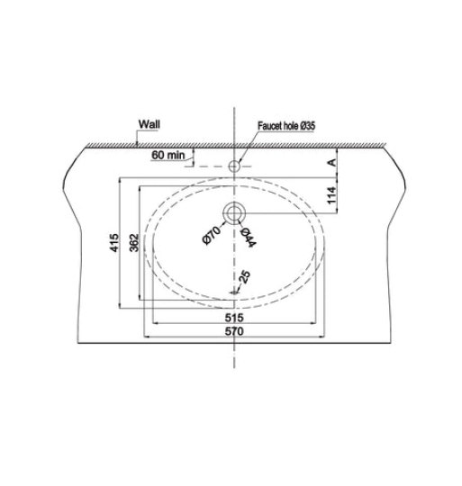 Chậu sứ âm bàn Hafele - Sapporo 570 588.79.015