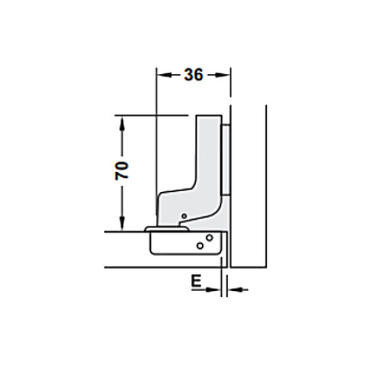 Bản lề Hafele Metalla SM 110° Màu Đen, có cơ chế đóng giảm chấn - Lắp lọt lòng 315.20.752