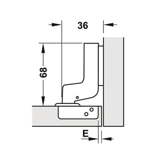 Bản lề Hafele Metalla A 110° Tiêu chuẩn với giảm chấn - Lắp lọt lòng 315.30.723