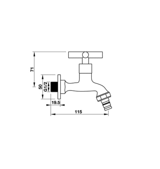 Vòi lạnh gắn tường Hafele COMPACT 495.61.020
