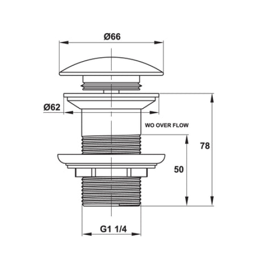 Bộ xả nhấn cho chậu Hafele không có xả tràn 589.25.986
