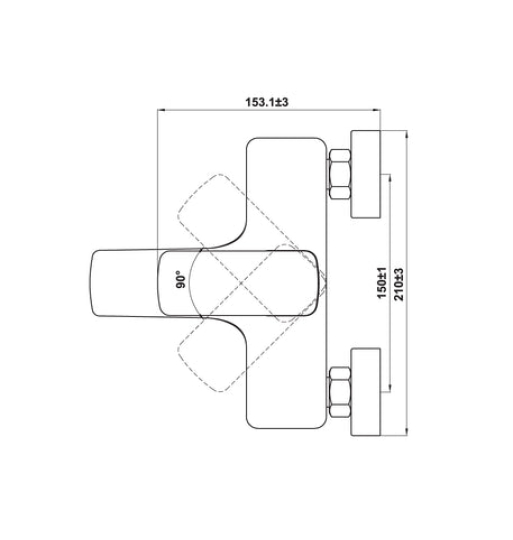 Bộ trộn Hafele nổi 2 đường nước Kobe chrome 589.15.005