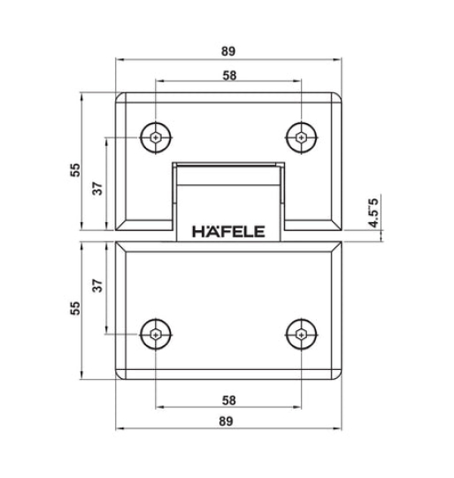Bản lề kính - kính 180° Hafele 499.05.853