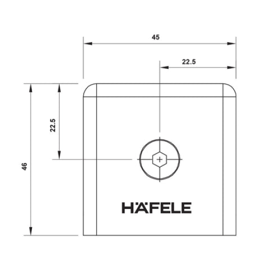 Kẹp kính tường 90° Hafele 499.05.860