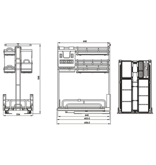 Bộ rổ gia vị Hafele - OMERO MULTI 595.00.803
