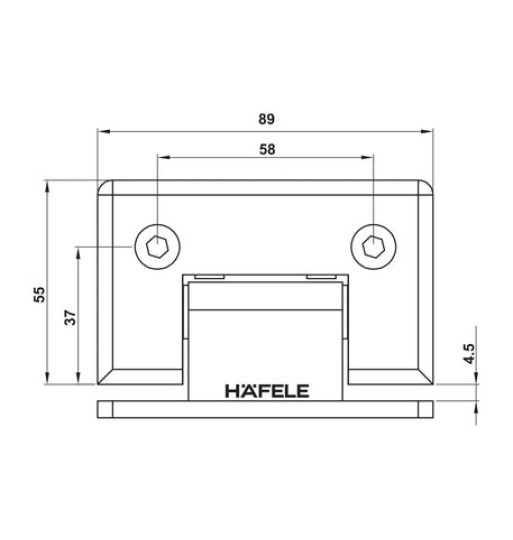 Bản lề kính tường 90° Hafele 499.05.850