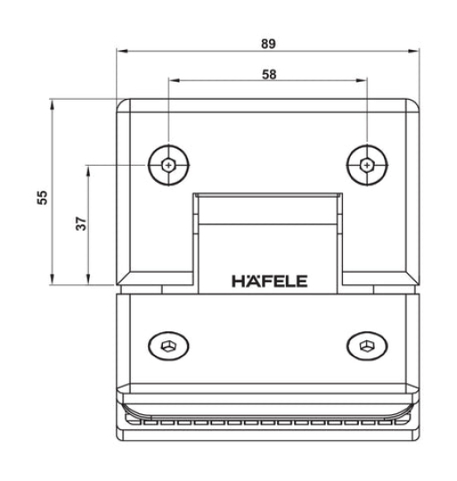 Bản lề kính - kính 135° Hafele 499.05.856