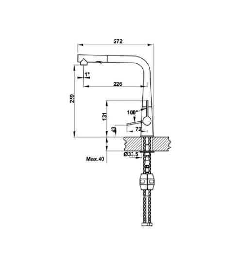Vòi bếp Hafele HT20-GH1P259 570.82.300