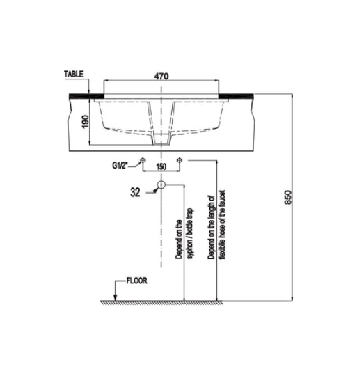 Chậu sứ âm bàn Hafele - Sapporo 545 588.79.014