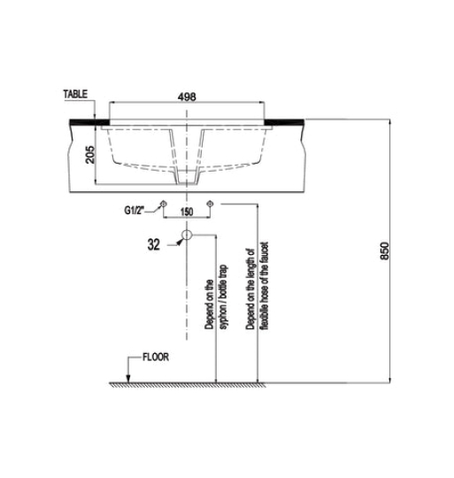 Chậu sứ âm bàn Hafele - Sapporo 570 588.79.015
