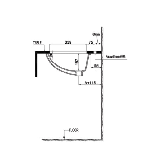 Chậu sứ âm bàn Hafele - Sapporo 570 588.79.015