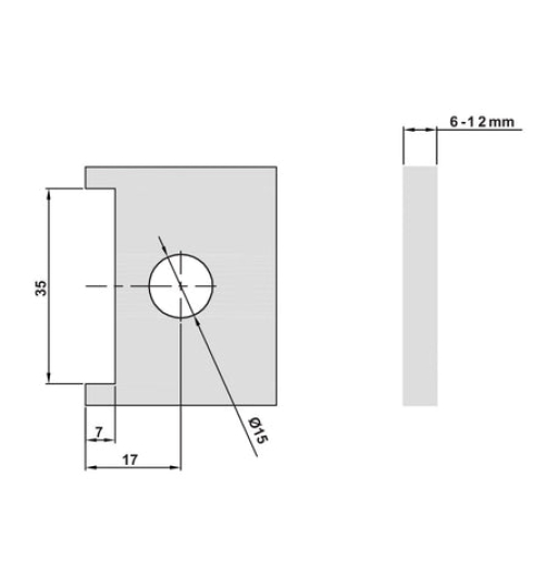 Kẹp kính tường 90° Hafele 499.05.860