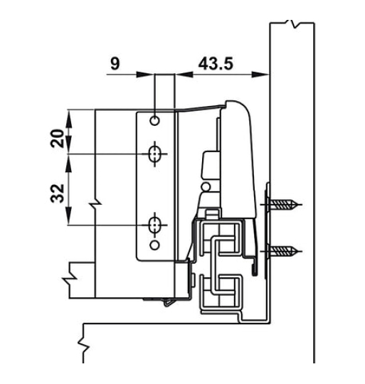 Ray hộp Hafele Alto Matrix Box, chiều cao 135 mm 552.77.085