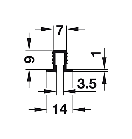 Ray trượt nhựa Hafele - phù hợp cho cửa trượt thẳng (lọt lòng) SLIDO CLASSIC 20 IF 404.14.133