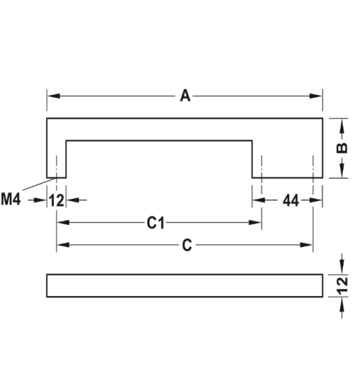Tay Nắm Tủ 204mm H1380 Hafele 110.34.657