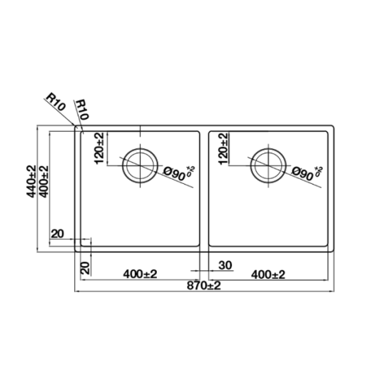 Chậu Rửa Chén Bát Inox HS24-SSN2S-870 Hafele 567.24.437
