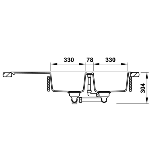 Chậu Rửa Chén Đá HS20-GKD2S80 Hafele 570.33.330