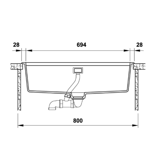 Chậu Đá HS20-GED1S80 Hafele 570.30.800