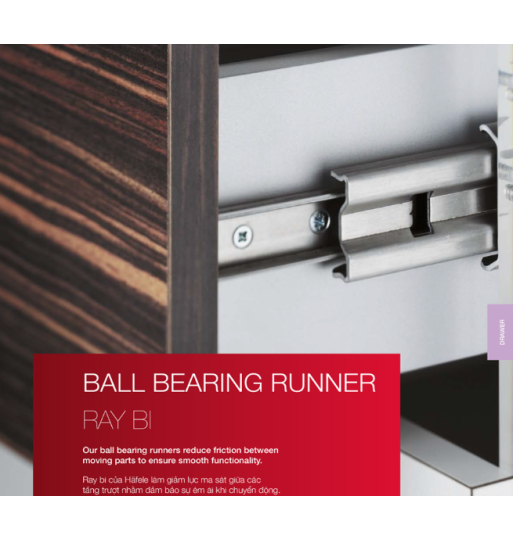 Ray Bi Không Giảm Chấn 350mm Hafele 494.02.462