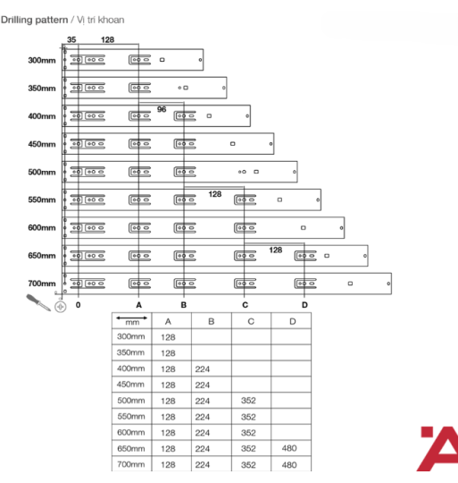 Ray Bi Giảm Chấn Dài 400mm Hafele 494.02.063