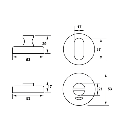 Thân khóa và chốt nhà vệ sinh Hafele 902.54.290