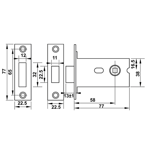 Thân khóa và chốt nhà vệ sinh Hafele 902.54.290
